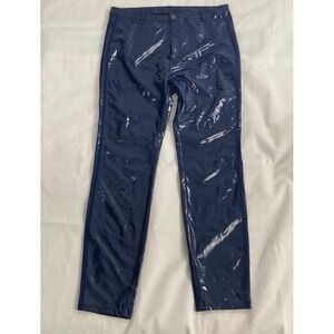 Adidas x Ivy Park Latex Pants XL Navy Blue High Shine Beyonce